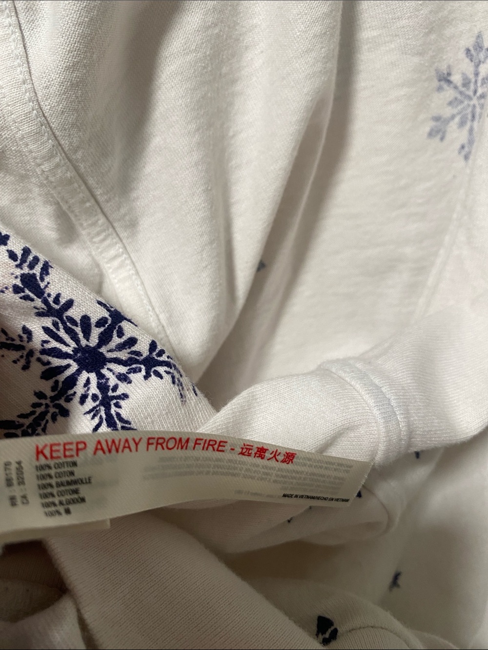 Free People movement white Ski Graphic Hoodie with Navy Snowflake Accents - Picture 4 of 4